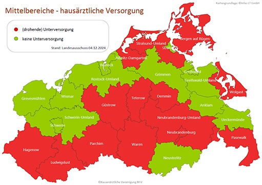 Planungsbereiche Hausärztliche Versorgung (c) KVMV